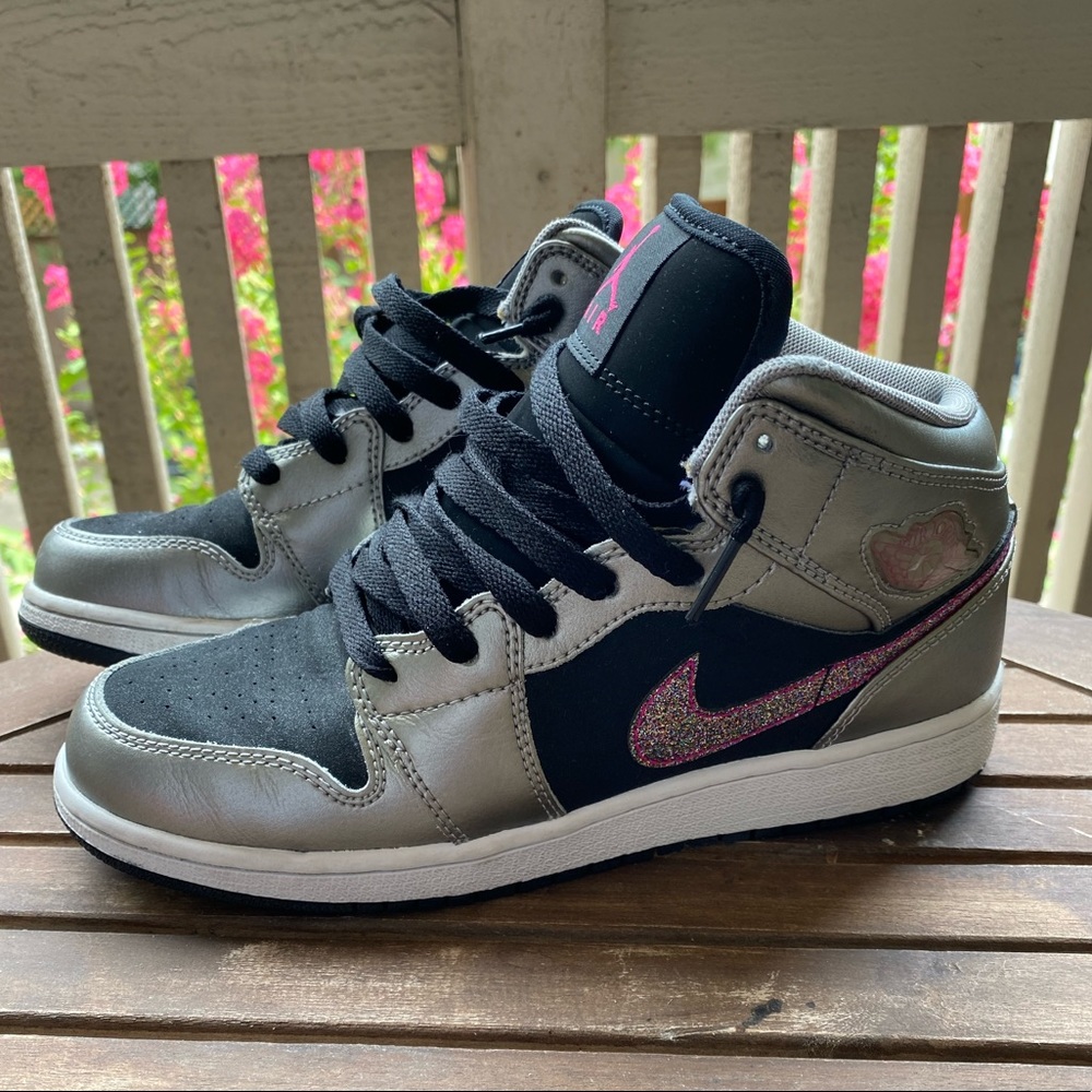 Black & Pink Nike Air Jordans Sparkly